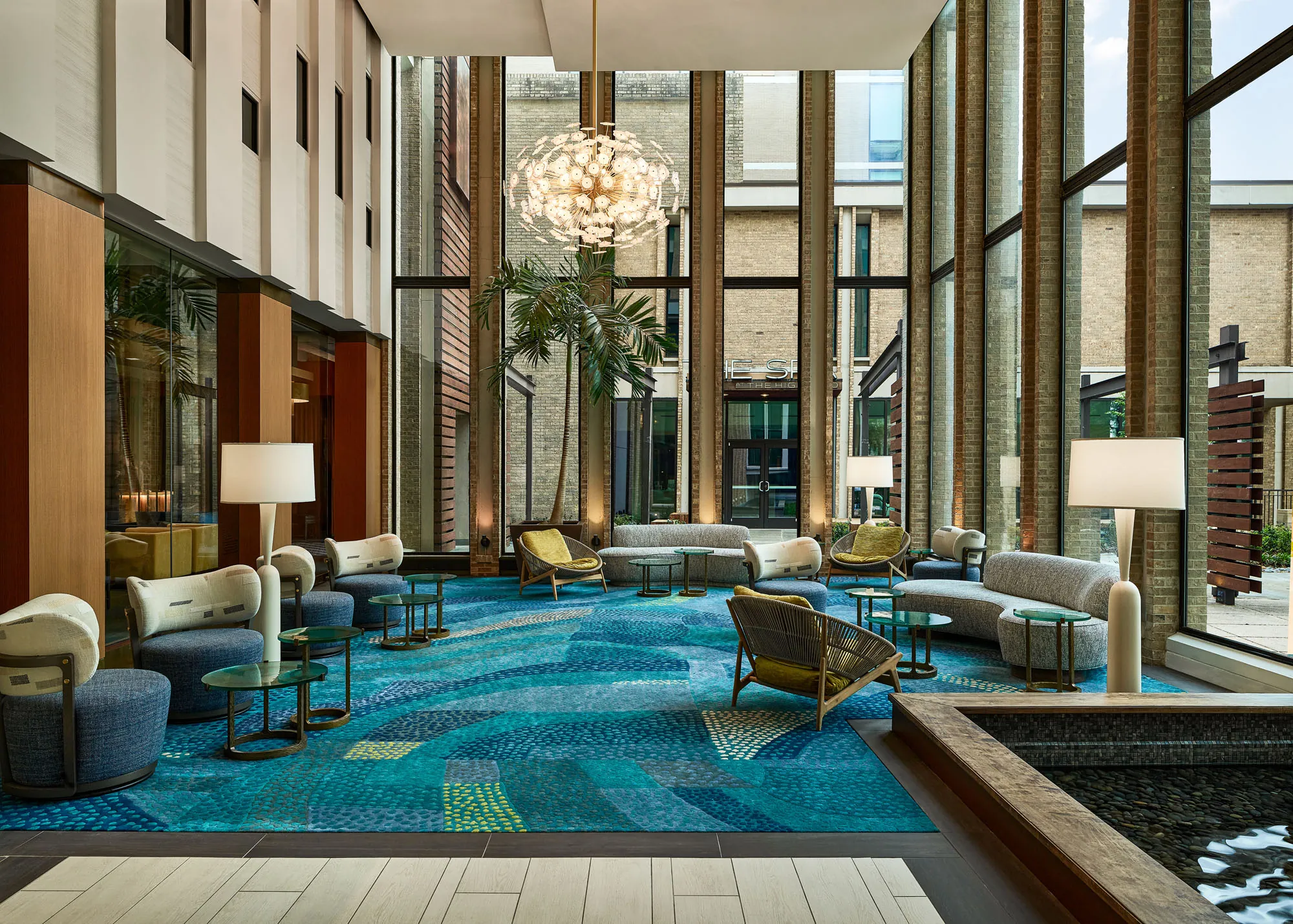 Highland Dallas Public Atrium Twilight