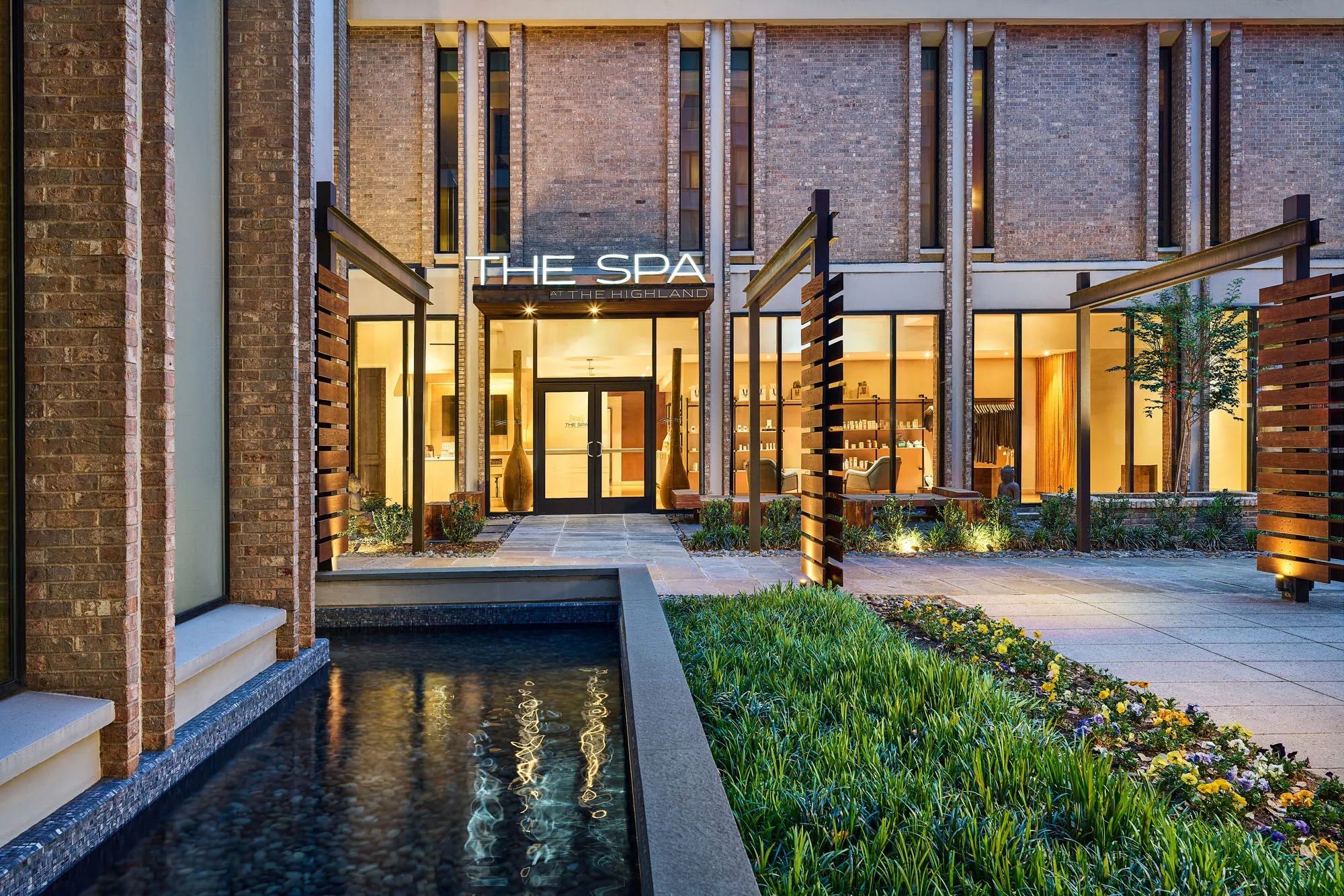 Highland Dallas Public Spa Exterior Landscaping
